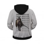 Stunning Dark Souls III Logo Warrior Class Gray Zip Up Hoodie