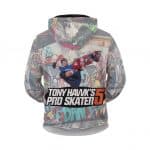 Tony Hawk's Pro Skater Wall Art Graffiti Cool Zip Up Hoodie