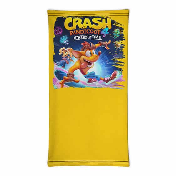 Classic Crash Bandicoot And Coco Artwork Yellow Neck Gaiter