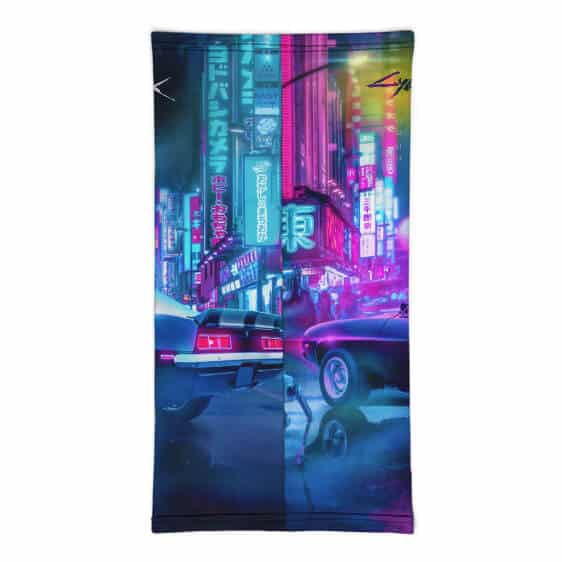 Cyberpunk 2077 Vibrant Neon City Lights Neck Warmer