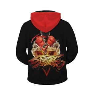 Street Fighter V Logo Ryu Ready For Showdown Zip Up Hoodie