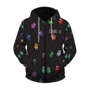 Among Us Cute Crewmates Ejected In Space Zip Up Hoodie