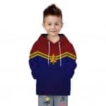 Captain Marvel Costume Suit Awesome Kids Pullover Hoodie