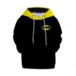 Classic Comic Batman Logo Black Yellow Kids Hoodie