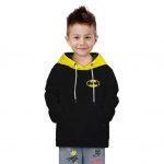 Classic Comic Batman Logo Black Yellow Kids Hoodie