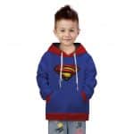 DC Comics Superman Emblem Logo Costume Style Kids Hoodie