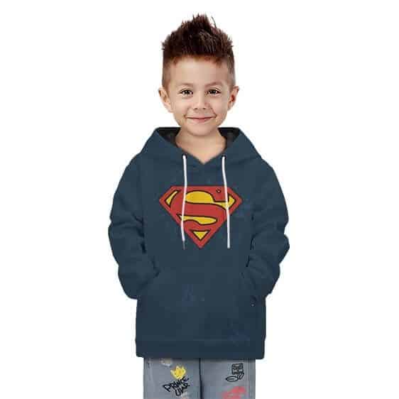 DC Superman Emblem Logo Grunge Art Costume Children Hoodie
