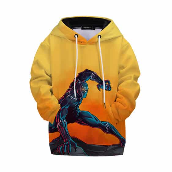 Marvel Black Panther Battle Stance Yellow Kids Hoodie