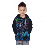 Marvel Heroes Avengers Neon Artwork Badass Kids Hoodie