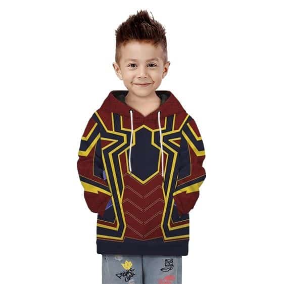Marvel Iron Spiderman Cosplay Suit Cool Kids Hoodie Jacket