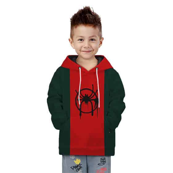 Spiderman Miles Morales Suit Cosplay Cool Children Hoodie