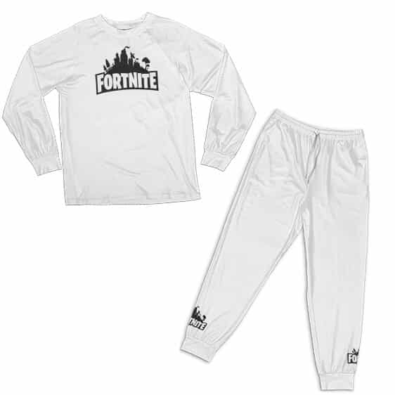 Battle Royale City Logo Minimalist White Pyjamas Set