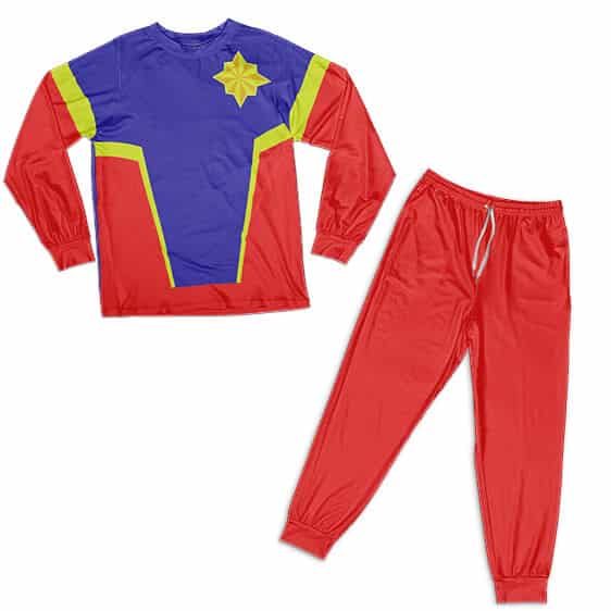 Captain Marvel Carol Danvers Costume Cosplay Pajamas Set