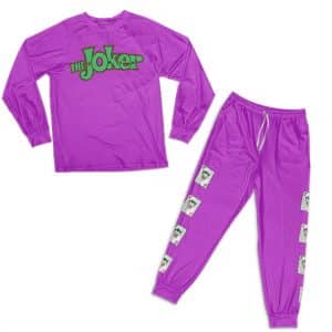 DC Comics The Joker Card Logo Pattern Purple Nightwear Set