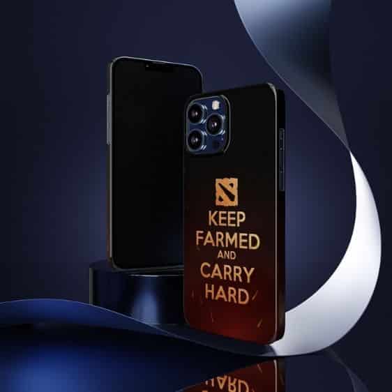 Dota 2 Keep Farmed and Carry Hard Quote Badass iPhone 13 Case