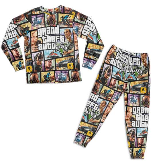Grand Theft Auto V Game Characters Poster Pajamas Set