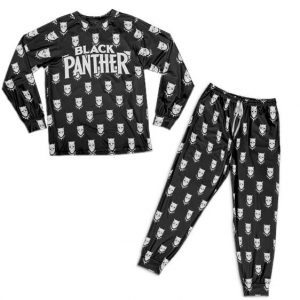 Marvel Black Panther Logo Pattern Design Badass Pajamas Set