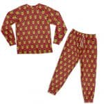 Marvel Comics Classic Iron Man Head Pattern Red Pajamas Set