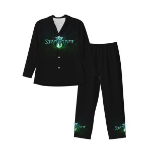 Minimalist StarCraft Game Logo Black Nightwear Set