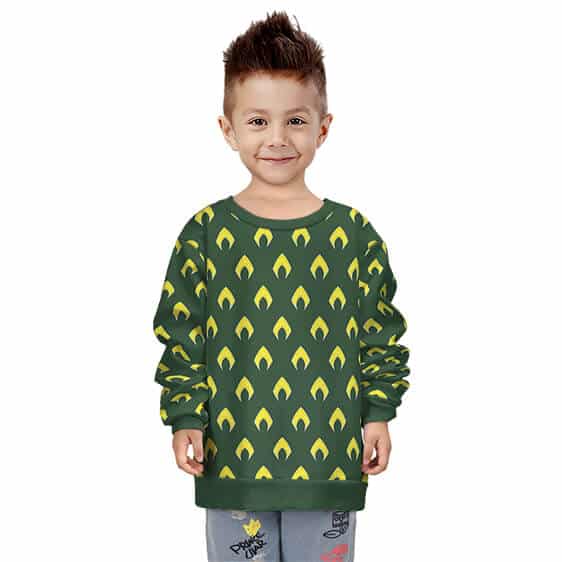 DC Comics Aquaman Spearhead Logo Pattern Dope Kids Sweater