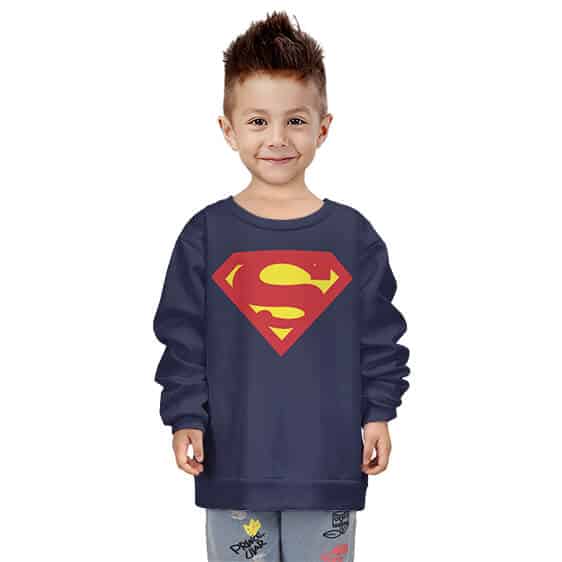 DC Comics Superman Iconic Logo Costume Style Kids Sweatshirt