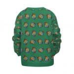 DC Comics Teen Titans Logo Pattern Green Kids Sweater