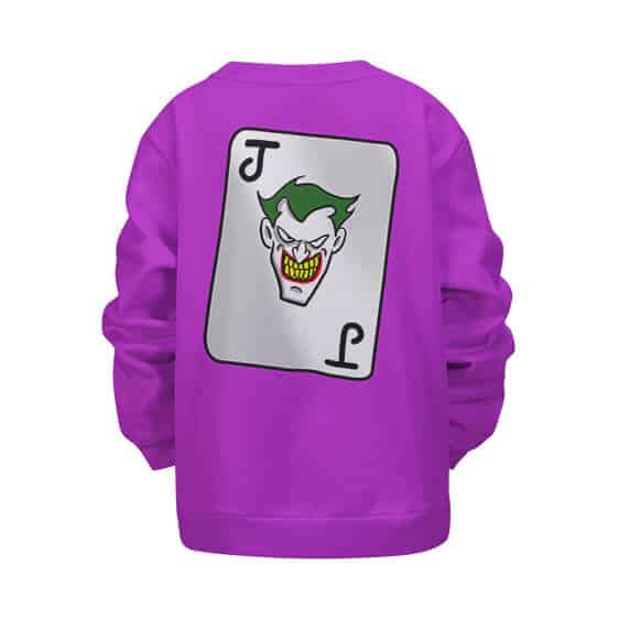 DC Comics The Joker Card Logo Art Pink Kids Sweatshirt