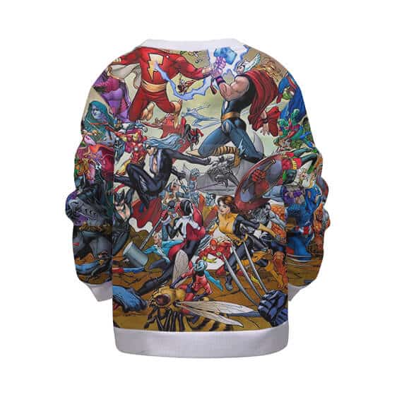 DC Comics Vs Marvel Heroes Fan Art Design Cool Kids Sweater