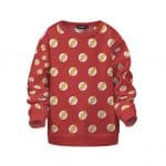 DC Hero The Flash Logo Pattern Stylish Red Kids Sweatshirt