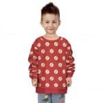 DC Hero The Flash Logo Pattern Stylish Red Kids Sweatshirt