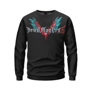 Devil May Cry 5 Red Blue Devil Wing Logo Sweatshirt