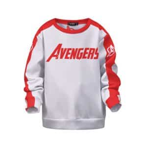 Marvel Avengers Minimalist Logo White Red Kids Sweatshirt