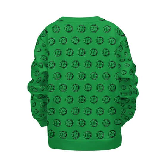 Marvel Comics Hulk Emblem Pattern Green Kids Sweatshirt