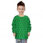 Marvel Comics Hulk Emblem Pattern Green Kids Sweatshirt