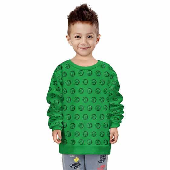 Marvel Comics Hulk Emblem Pattern Green Kids Sweatshirt