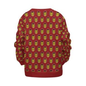 Marvel Comics Vintage Iron Man Head Pattern Children Sweater