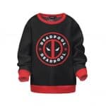 Marvel Deadpool Minimalist Logo Black Kids Sweater