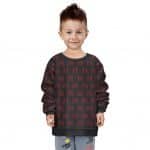 Marvel Spiderman Logo Pattern Black Red Kids Sweatshirt