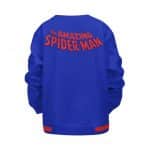 Marvel The Amazing Spiderman Cartoon Art Blue Kids Sweater