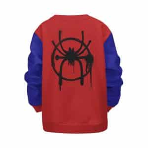 Spider-Man Miles Morales Spray Paint Spider Logo Kids Sweater
