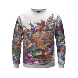 Street Fighter Game Characters Dope White Sweatshirt