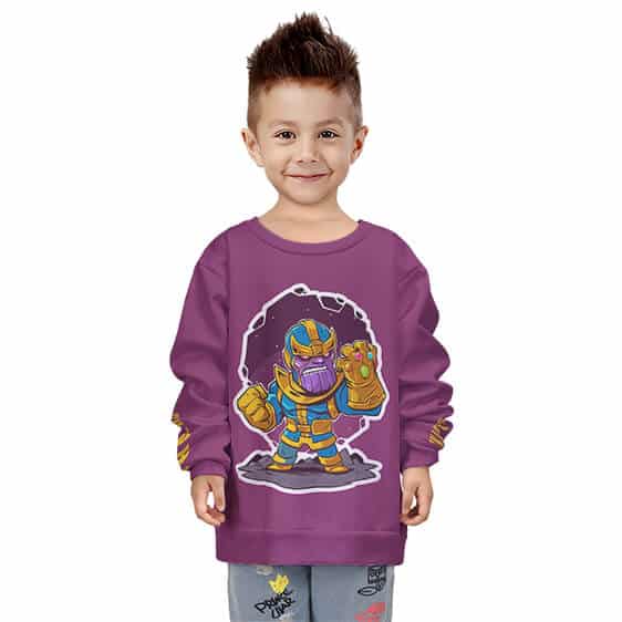The Mad Titan Thanos Chibi Art Purple Children Sweatshirt
