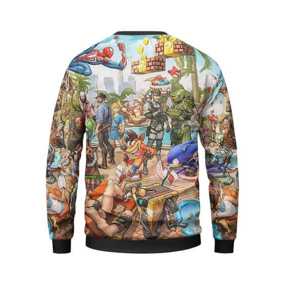 Various Video Game Characters Crossover Crewneck Sweater