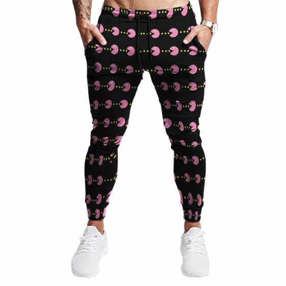 Pink Pac-Man Retro Pattern Sweatpants
