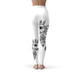 Minimalistic Iron Man Outline Illustration Leggings