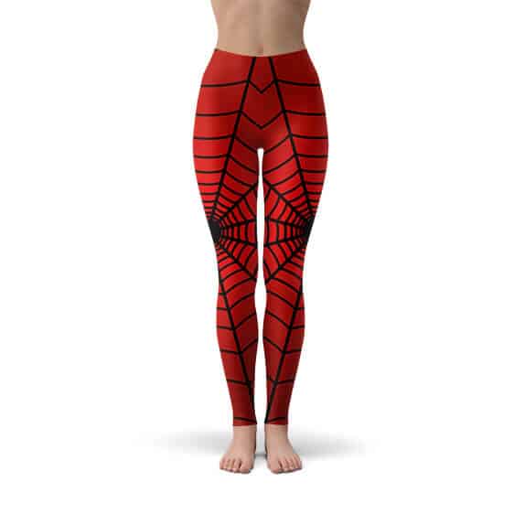The Amazing Spider-Man Web Pattern Red Leggings
