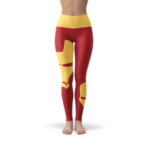 Iron Man Silhouette Icon Red & Gold Yoga Pants