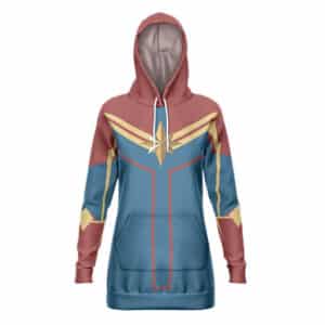 Captain Marvel Unique Costume Pattern Hoodie Dress