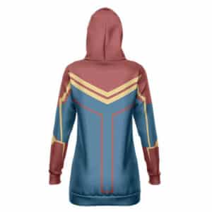 Captain Marvel Unique Costume Pattern Hoodie Dress