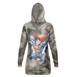 DC Comics Superman Smashed Wall Hooded Sweatshirt Dress